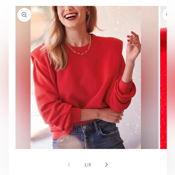 Sundry Sweaters - Sundry Padded Shoulder Crew neck Red Sweatshirt